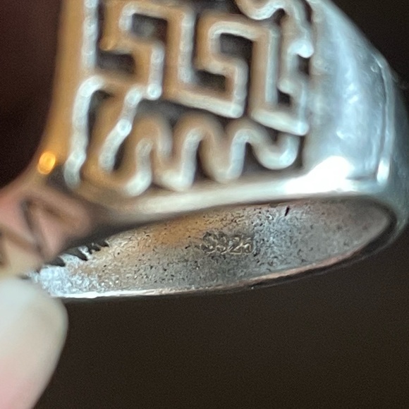 S925 silver black obsidian stone ring size 8 - Picture 8 of 8